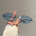 Women Sunglasses New Y2K Girl Technology Fashion Sunglasses Metal Cat-eye Sun Glasses for Women Trendy Brand Men Outdoor Travel Eyewear