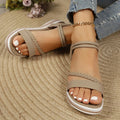 Women's Platform Sandals Casual Summer Slip on Comfort Daily Walking Beach Shoes Lightweight Open Toe Slingback Flat Sandals