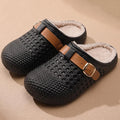 Thick Warm Long Plush EVA Slippers for Women Winter 2026 Lightweight Outdoor Mules Shoes Woman Non Slip Flats Fur Slides Clogs