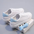 Women's Vulcanize Shoes PU Leather White Shoes New Fashion Platform Shoes Solid Color Casual Shoe Classic Women Sneakers Zapatos