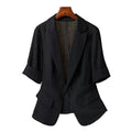 Female Leisure Thin Style Short Sleeved Small Blazer Jacket Korean Summer New Solid Color Short Sleeved Small Suit Top Coat