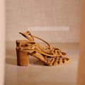 Women Shoes Elegant Mid Heels Sandals Chic Purple Ring Sandals Women Elegant Block Mid Heels Cross Strap Dress Shoes Ladies Summer Crackle Metallic Leather Sandals