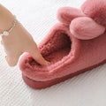 Cozy Bunny House Slippers Plush Flat Sole Rabbit Design for Women Cute Winter Indoor Shoes with Furry Comfort Set