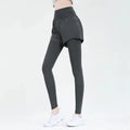 Women Yoga Pants Sportswear Woman Gym Yoga Wear Training Pants Leggings Elastic Quick-drying High Waisted Fake Two Pieces