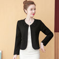 Beading Business Office Women Blazer Solid Long Sleeve Blazer Lapel Open Front Short Suit Jacket For Women's Coat Plus Size 4XL