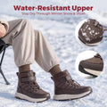 FitVille Women's Winter Boots Extra‑Wide Toe Hiking Boot Water‑Repellent Warm Fleece Lined Non‑Slip Ladies Snow Shoes for Women
