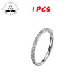 Titanium Nose Piercing 1/10Pcs F136 Titanium 16G/18G CZ Wholesale Side Prong Set Half Circle Cubic Zircon 6/8/10/12mm Hoops Nose Cilcker Conch Piercing