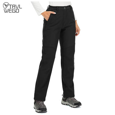 Women Pants TRVLWEGO Winter Women Camping Hiking Pants Travel Soft Shell Warm Waterproof Fleece Windproof Outdoor Trekking Trousers