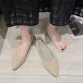 2025 Women Pointed Toe Flats Breathable Fabric Spring Summer Flat Shoes Soft Sole Slip-on Girls Daily Walking Driving Loafers