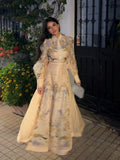 Floral Print Women Dress Button Down Mock Neck Maxi Dresses Long Lantern Sleeve A-Line Waist Belt Flared Hem Elegant Streetwear