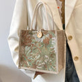 Fashion Linen Gift Tote Bag Casual National Style Handbag Hand-Carrying Lunch Bag Women