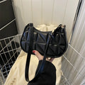 Casual Sequin Shoulder Bag Lightweight Large Capacity Chain Crossbody Bag Solid Color Female Handbag For Evening Party
