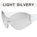 Retro Rimless Oversized Sunglasses Women Fashion Luxury Big Frame One Piece Gradient Sun Glasses Retro Classic Shades UV400