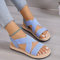 Soft-soled Lightweight Casual Elastic Strap Sports Sandals for Women, Summer Non-Slip Flat Beach Shoes, New Women's Shoes