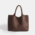 Women's Handmade Woven Tote Bag, Large Capacity Commuter Shoulder Handbag,Versatile Minimalist Elegant Underarm Bag for Everyday