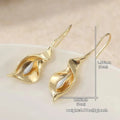 New Gold Silver Drop Earrings Twist Design Lightweight Floral Dangle Earrings Calla Lily Earrings Women