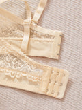 3PCS Women Strapless Lace Bra Detachable Shoulder Straps Underwire Push Up Sexy Non-Slip Bandeau Lingerie