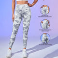 Camouflage Print Pants with Pockets Yoga Sports Wear Comfortable Soft Daily Two-Way Wear Long Trousers
