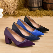 Plus size fashionable casual women's high heels for spring and autumn, thick heels, elegant single shoes