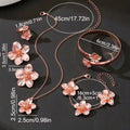 1 Pair of Earrings + 1 Necklace + 1 Bracelet + 1 Ring, Stainless Steel Jewelry Set with Floral Design for Fashionable Women