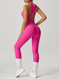 Women Yoga Seamless Peach Booty One-Piece Yoga Bodysuit - V-Back Tummy Control Gym Outfit for Women - Sexy Workout Jumpsuit Fitness Bodycon