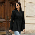 Women Blazer Coats Jackets Suits Stand Collar Coat Solid Slim Fit Y2k Streetwear Jacket Work Tight Waist Outerwear Autumn Winter