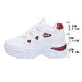 Women Sneakers Fashion Thick-sole Leather Casual Shoe Height-increasing Sport Shoe Laced Platform Vulcanize Shoes Tenis Feminino