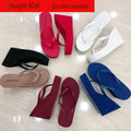 Women Slides Casual Concise EOFK New Women Flip Flops Wedges Comfort Summer Platform Slippers Outdoor Concise Beach High Heel 9cm Casual Slides