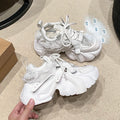 Popular Hollow-Out Dad Shoes for Women, Super Trendy, Breathable, Versatile, Thick-Soled Platform Casual Sneakers