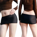 FREEAUCE Slim Fit Pencil Short Skirts Sheer Sexy Silk Bodycon Gothic Black High Waist Mini Skirt for Women Party Night Club Wear
