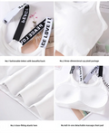 Women Sports Underwear Top Sports Underwear Women Yoga Fitness Seamless Crop Top Wide Letter Straps Comfortable Workout Activewear