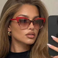 Personality Cat Eye Color Blocking Sunglasses for Women Vintage Stylish Outdoor Party Club Show Men Sunscreen Sun Glasses