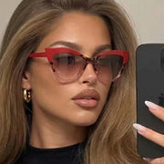 Personality Cat Eye Color Blocking Sunglasses for Women Vintage Stylish Outdoor Party Club Show Men Sunscreen Sun Glasses