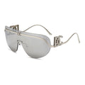 2027 Luxury Oversized Shield Sunglasses Gold Metal Design Gradient Lens Sun Glasses UV400 Protection Women Shades Sunglass Top