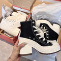 Women's High-heel Shoes Classic High Top Canvas Shoes Designer Platform Sneakers for Women Breathable Casual Shoes Zapatos Mujer