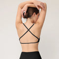 Ladies Cross Back Sports Bra U-Neck Creora Fabric High Stretch Yoga Bra for Pilates Running Training