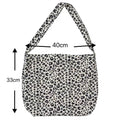 Ins Style Leopard Print Canvas Bag for Women, Fashion Japanese Korean Versatile Shoulder Crossbody Pouch for Students Daily Use