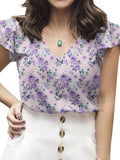 2025 ZANZEA Summer Women Short Sleeve V Neck Tops Bohemian Floral Printed Blouse Casual Beach Blusas Chemise Elegant Party Shirt