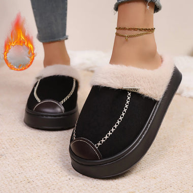 New Fashion Fluffy Platform Slippers for Women 2026 Winter Plush Warm Cotton Shoes Woman Comfort Non Slip Unisex Home Slippers
