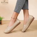 Goreyodoly women loafers breathable casual flats wide fit lightweight slip on comfort soft sole everyday walking shoes