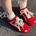 Red Apple Training Shoes Women's Soft Bottom Lightweight and Comfortable Forrest Gump Shoes Sports and Leisure Board Shoes
