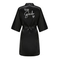 Party Wedding Bride Robe Wedding Party Team Bride Robe Kimono Satin Pajamas Bridesmaid Bathrobe With White Letters YE8171