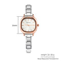 GEMOSA Minimalist Chic Design Women Men Squarel Quartz Watch Stainless Steel Strap Fashion Party Birthday Daily Perfect Gift