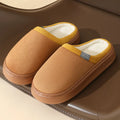 Cotton Mules Slippers for Women Home Winter Plush Casual Platform Shoes Ladies Thick Sole Warm Fuzzy Fur Slides Unisex Soft Warm
