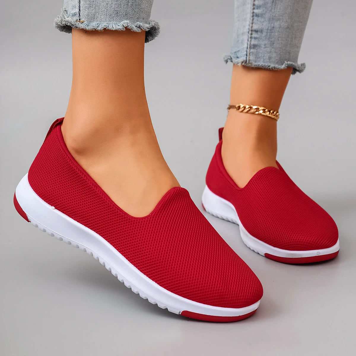 Spring New Women's Casual Sports Shoes Comfortable, Breathable, Lightweight, Wear Resistant Lazy Shoes, Soft Soled Flat Shoes