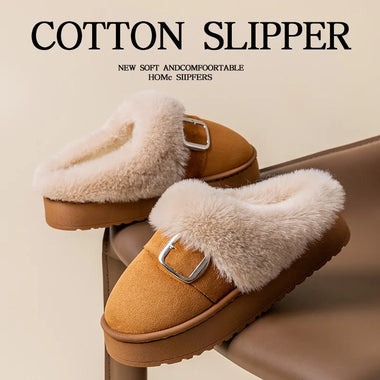 Winter Women's Slippers Home Plush Luxury Designer Woman Shoes Indoor Fluffy Fashion Platform Fuzzy Fur Slides Elegant Flat Soft