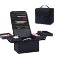 Makeup Professional Case Large Makeup Carrying Train Case for Women, Travel Bag Storage Box,4 Tier Professional Nail Organizer Case with Adjustable