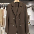 Women's Blazer Spring Autumn New Korean Fashion Long Sleeve Office Straight Suit Jacket Casual Loose Street Trend Blazers Coats