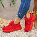 Thick Platform Dad Sneakers Breathable Knit Fashion Comfortable Slip Resistant Soft Sole Shoes for Women Outdoor Walking
