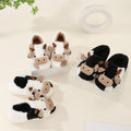 Women Slippers Cow for Winter Home Slippers for Couples Warm Plush Neutral Cartoon Cow Indoor Anti Slip Comfortable Cotton Slippers for Men and Women